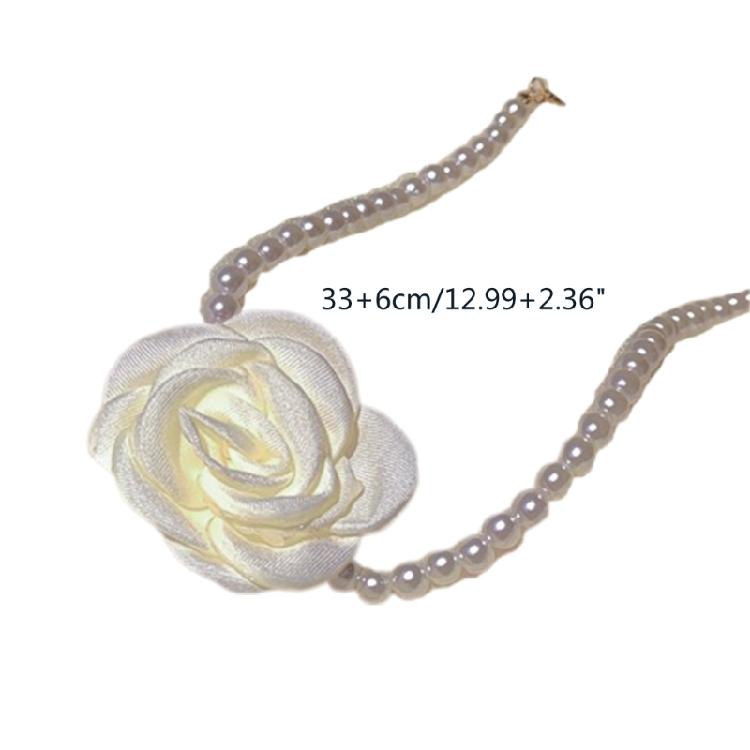 Pendant Necklaces Artificial Pearl Flower Choker Women Girls Chain Necklaces