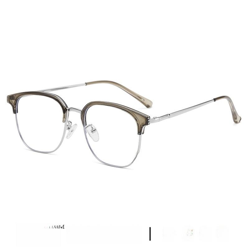 Business Style Half Frame Blue Light Blocking Glasses For Men Women With Pc Lenses For Casual Wear