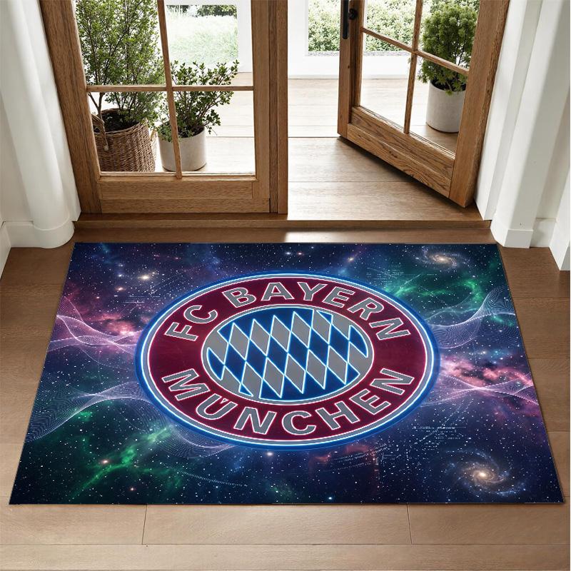 Bayern Munich Design Crystal Velvet Rug Soft Decorative Mat for Bedroom Entrance