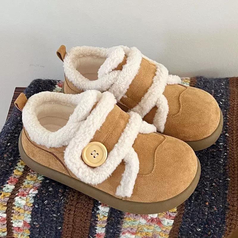 Milk white velvet Velcro board shoes women's autumn and winter new versatile niche wool cotton shoes sports