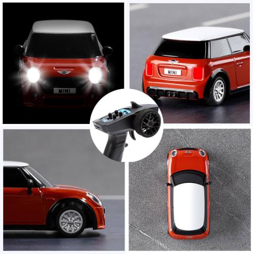 DEERC 1/76 Scale BMW Mini Cooper RC Car, 30 Minutes of Continuous Use, Super Mini Remote Control, Full Proportional Control, 2.4GHz, Technical Approva