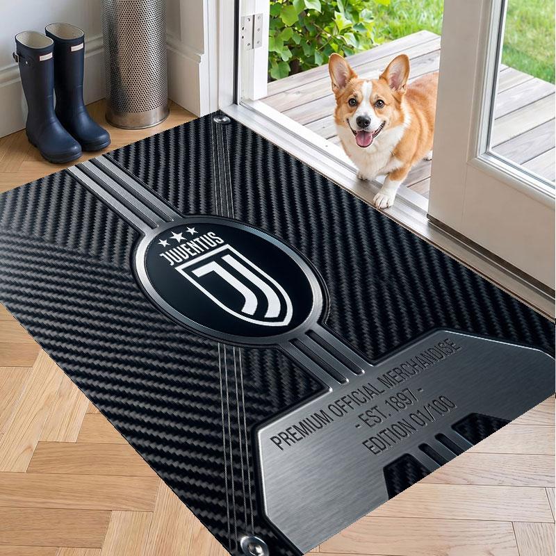 Soft Floor Carpet Juventus FC Pattern Area Rug Decorative Mat For Home Room Decoration