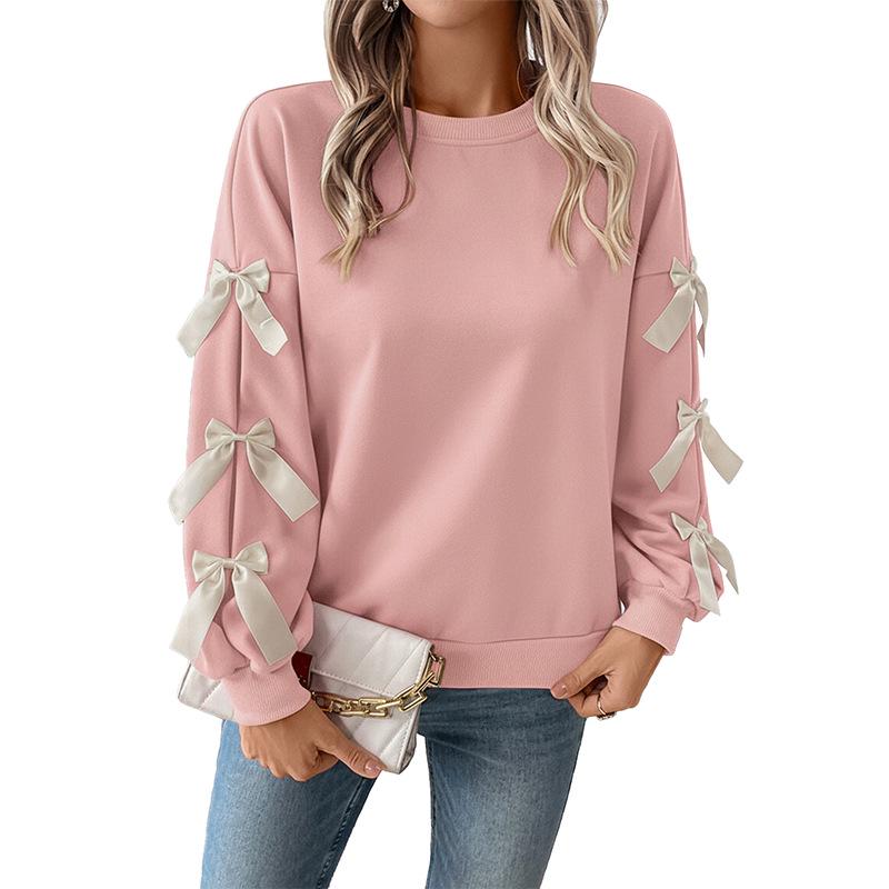 2025 Autumn Bow-Decorated Long-Sleeve Valentine's Hoodie