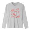 Casual Streetwear Line Art Red Seafood Lobster Shrimp Print T Shirt Vintage Washed Unisex Soft Fashion Stretched