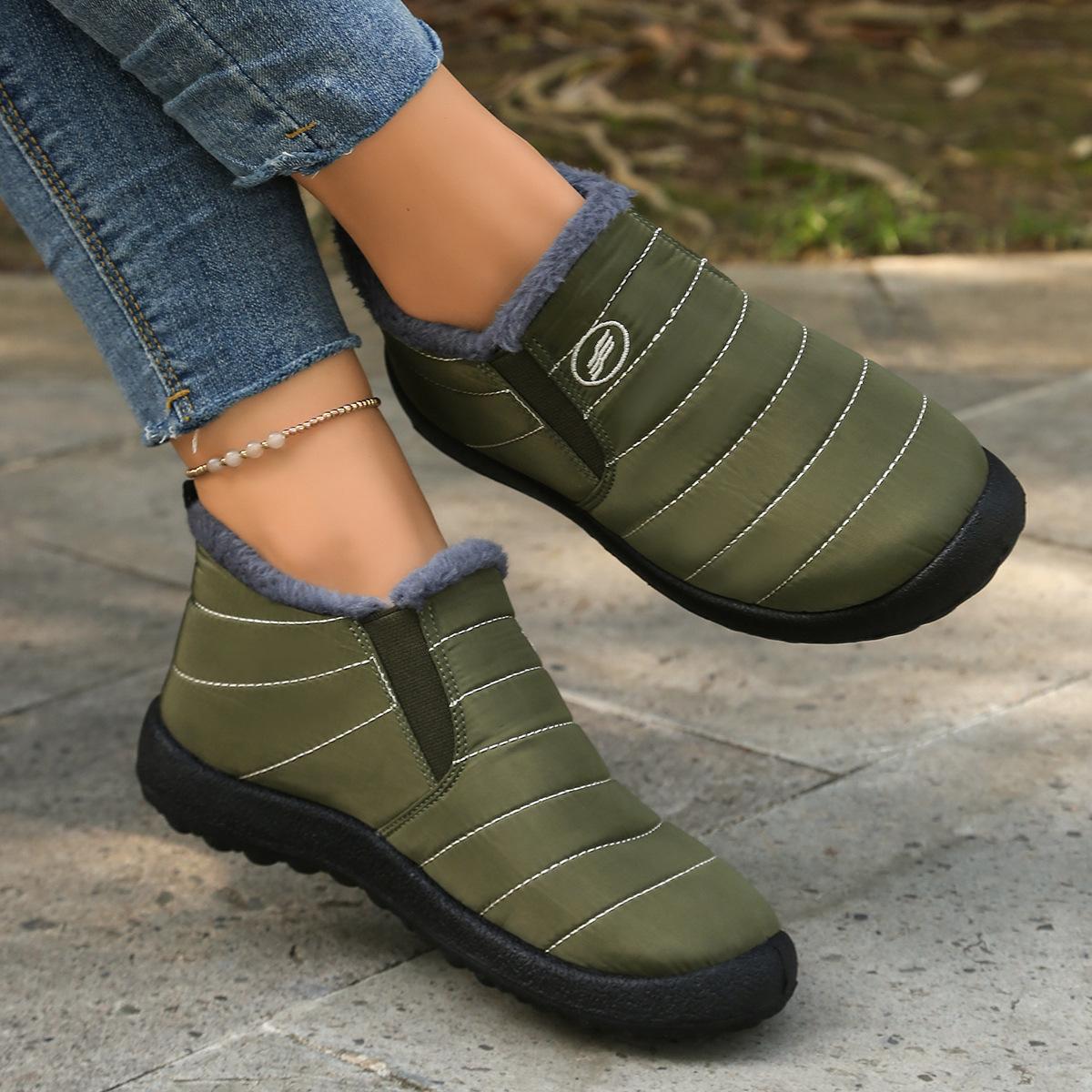 

Очень теплые зимние ботинки большого размера 48 - Нескользящая толстая подошва, Зимние ботинки с круглым носком, Минималистичный дизайн однотонного цвета для походных ботинок для улицы 42 зелёный