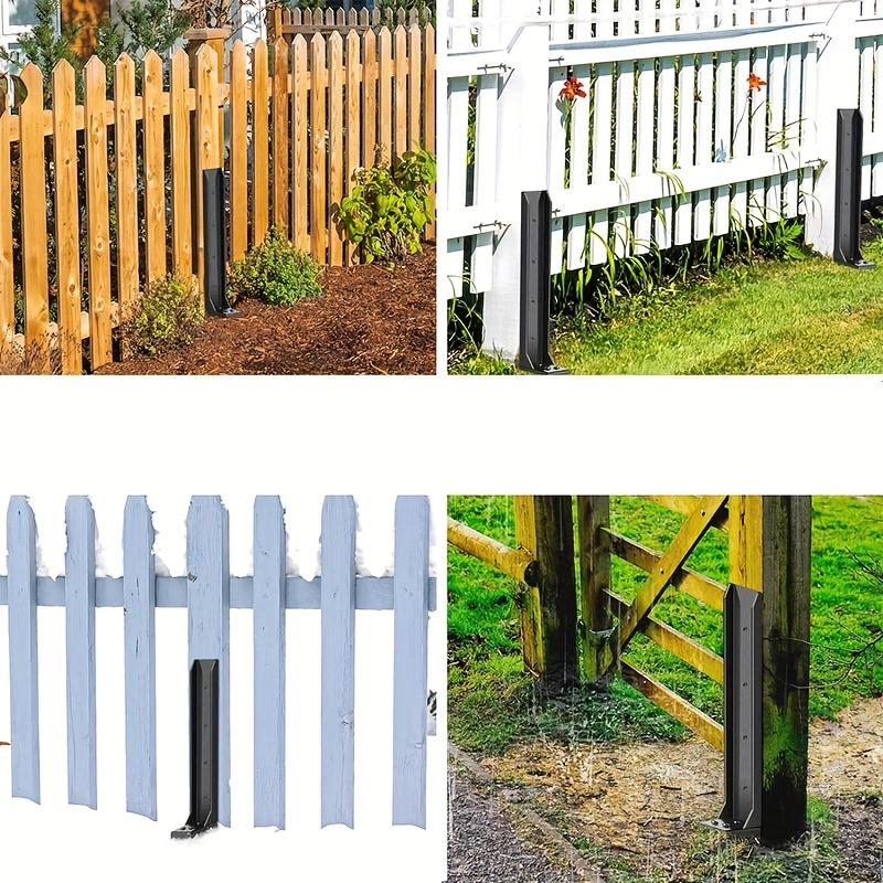 1/2 Pcs Heavy-Duty Steel Fence Post Repair Kit with Ground Anchors - Black, Ideal for Wooden & Metal Fences,Column Repair Kit