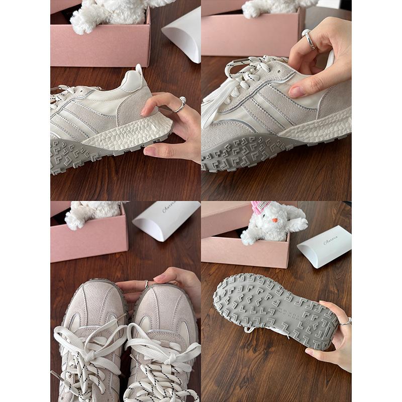 Pigskin version~ inner height increase of 5cm] versatile sports and leisure shoes for women's 2025 summer breathable new fashion versatile board shoes