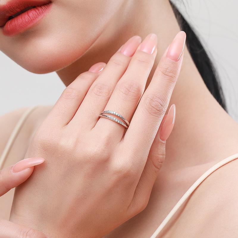 Tancise Classic 925 Sterling Silver  Zircon Ring Ladies Jewelry Wedding Promise Party Gift