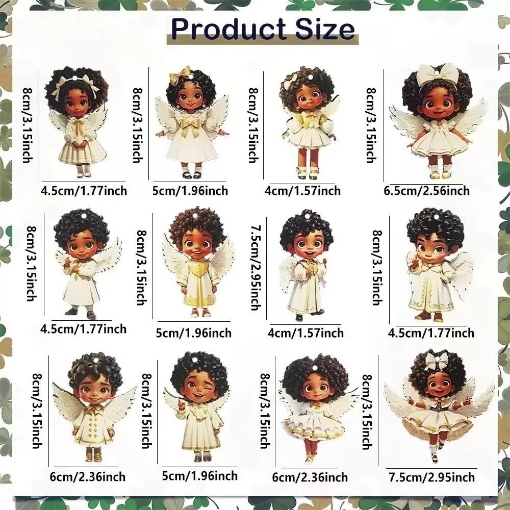 24/36 szt. Wiszące zawieszki świąteczne w stylu vintage, ozdoby na choinkę, nowe zawieszki aniołki, dekoracje świąteczne