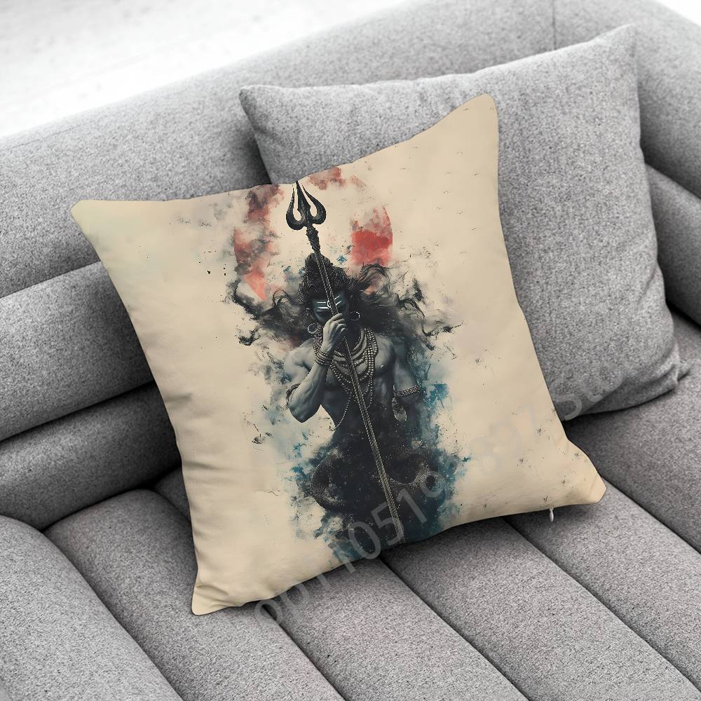 Indie Pán Šiva Brahma Višnu Povlak na polštář Pro 55x55cm 40x40cm 45x45cm 50x50cm 30x30cm Čtvercový kancelářský povlak na polštář