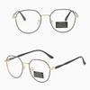 Photochromic Anti Radiation Eyeglasses For Women/Men Milk Tea Color  Anti-blue Glasses Frame Anti rad Sun Adaptive Glass Metal Round Female Sunglasses