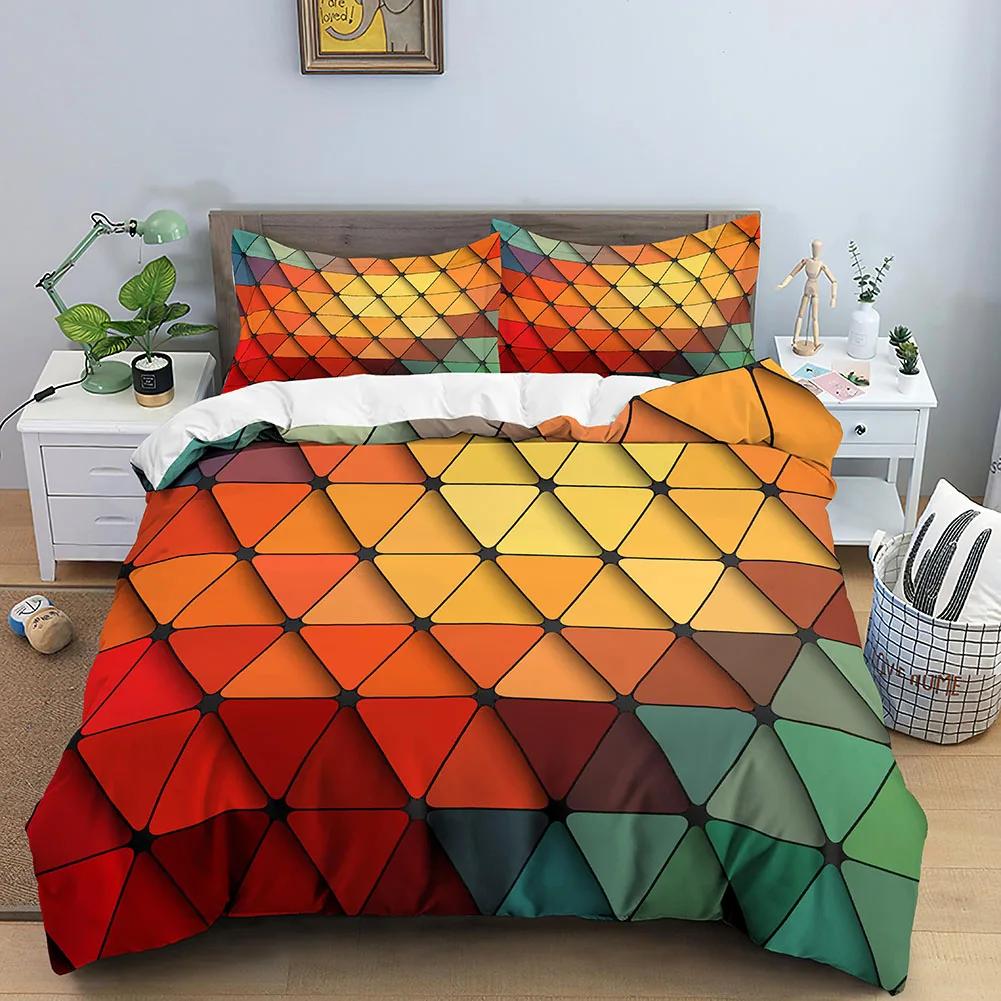 3D Duvet Cover King Queen Psychedelic Bedding Set Luxury Quilt Cover With Zipper Closure Soft 2/3Pcs Polyester Comforter Cover
