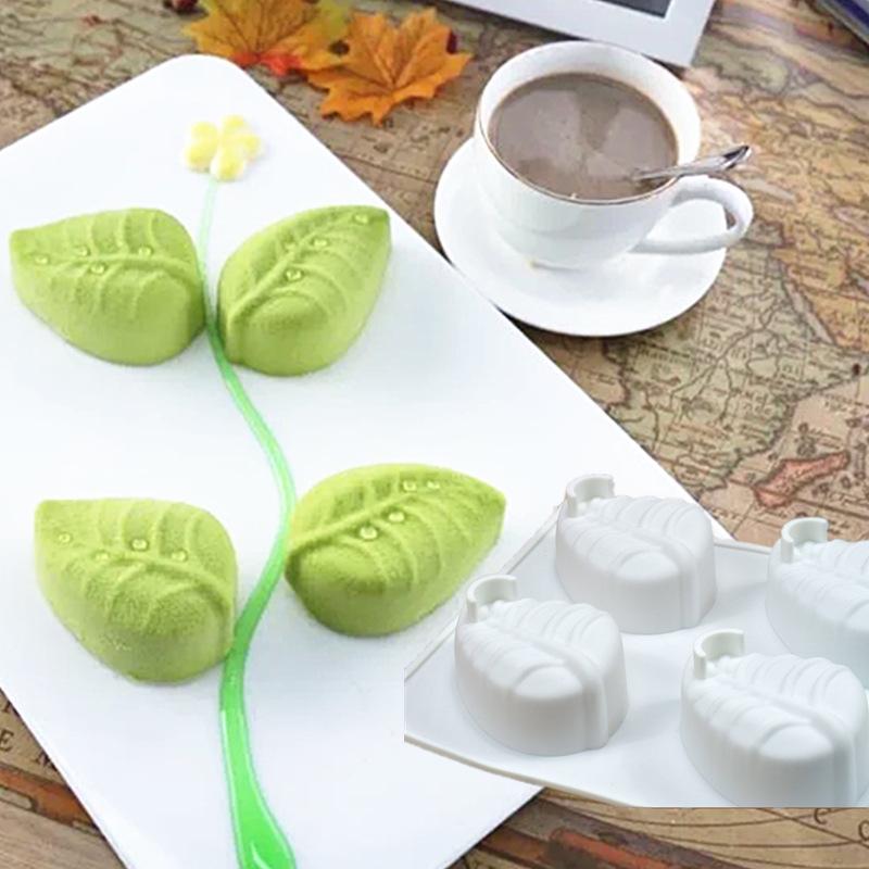 

6 Cavity Leaves Mousse Mold DIY Chocolate Baking Tools Kitchen Bakeware Xmas Decoration Accessories Fondant Silicone Cake Mold