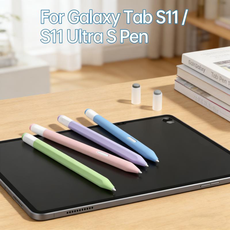 Silicone Pen Case for Samsung Galaxy Tab S11 S11 Ultra Tablet Stylus Protective Cover Soft Shockproof Non-slip Pencil Cases