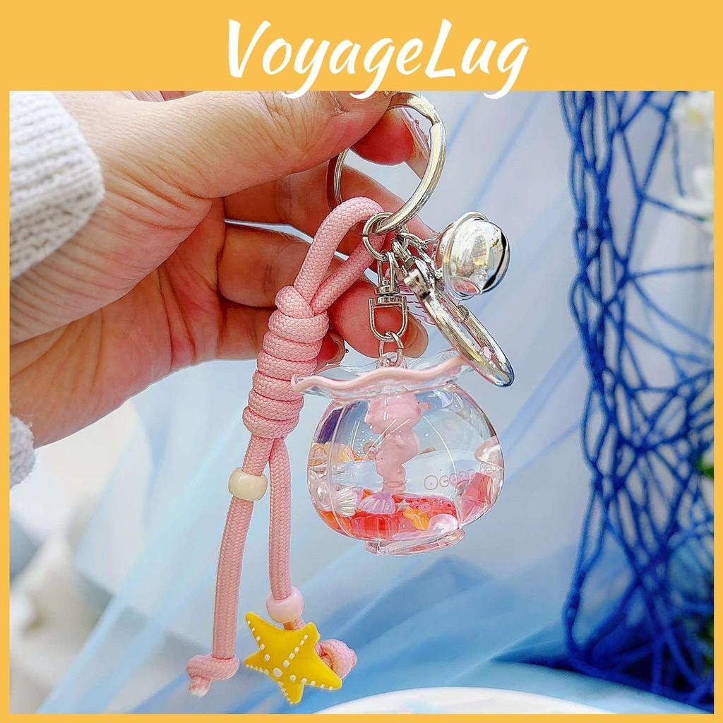 Ocean Fish Tank Keyring With Seals Turtles Seahorses Design For Aquarium Lovers