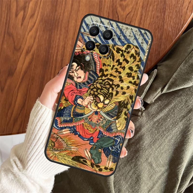 Japanese ukiyo-e Art Panther Tiger Case For Samsung Galaxy M13 M33 M53 M15 M35 M55 M06 M16 M36 M56 M31 M12 M32 M52 M14 M34 M54