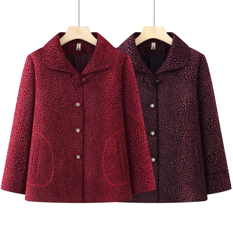 Chic Floral Print Spring/Autumn Jacket for Senior Women