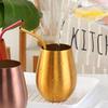 304 Stainless Steel Beer Mug Cold Drinks Single Layer Titanium Plating Wine Glasses 500ML Big Belly Water Cup Bar Supplies