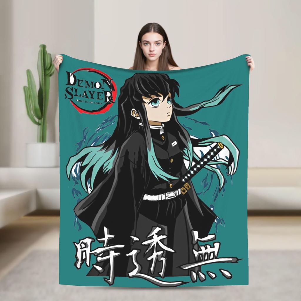 Muichiro Tokito  Blankets Fleece Awesome Breathable Throw Blanket for Bedding Lounge Autumn/Winter,