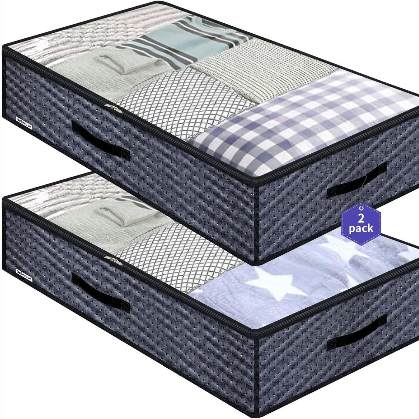 

Нетканый короб для хранения одеял и одежды под кроватью - Пыленепроницаемый, Влагостойкий, Складной органайзер