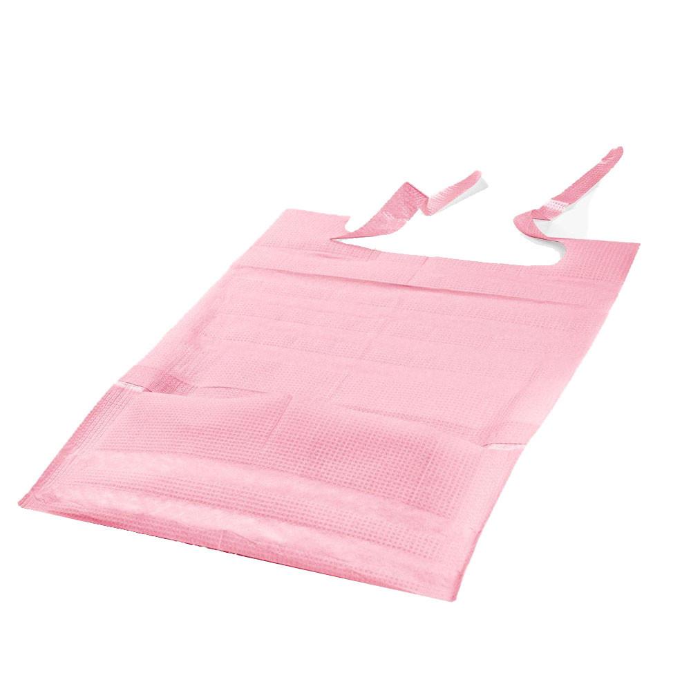 Dental Bib With Pocket 39cm X 48cm Pink Foiled 54g Dentixpro 50pcs