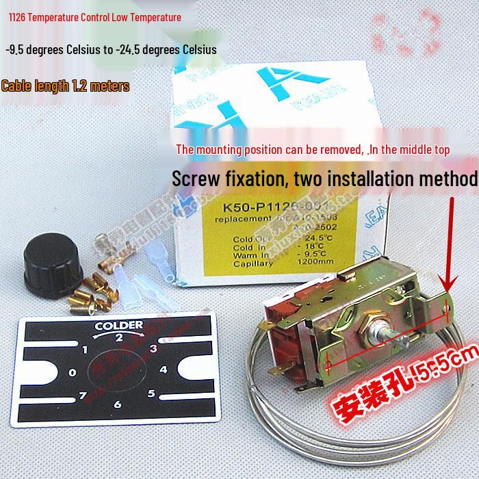 Compatible with K50-P1125/P1126/P1127: Thermostat Switch for Freezer & Refrigerator Temperature Control