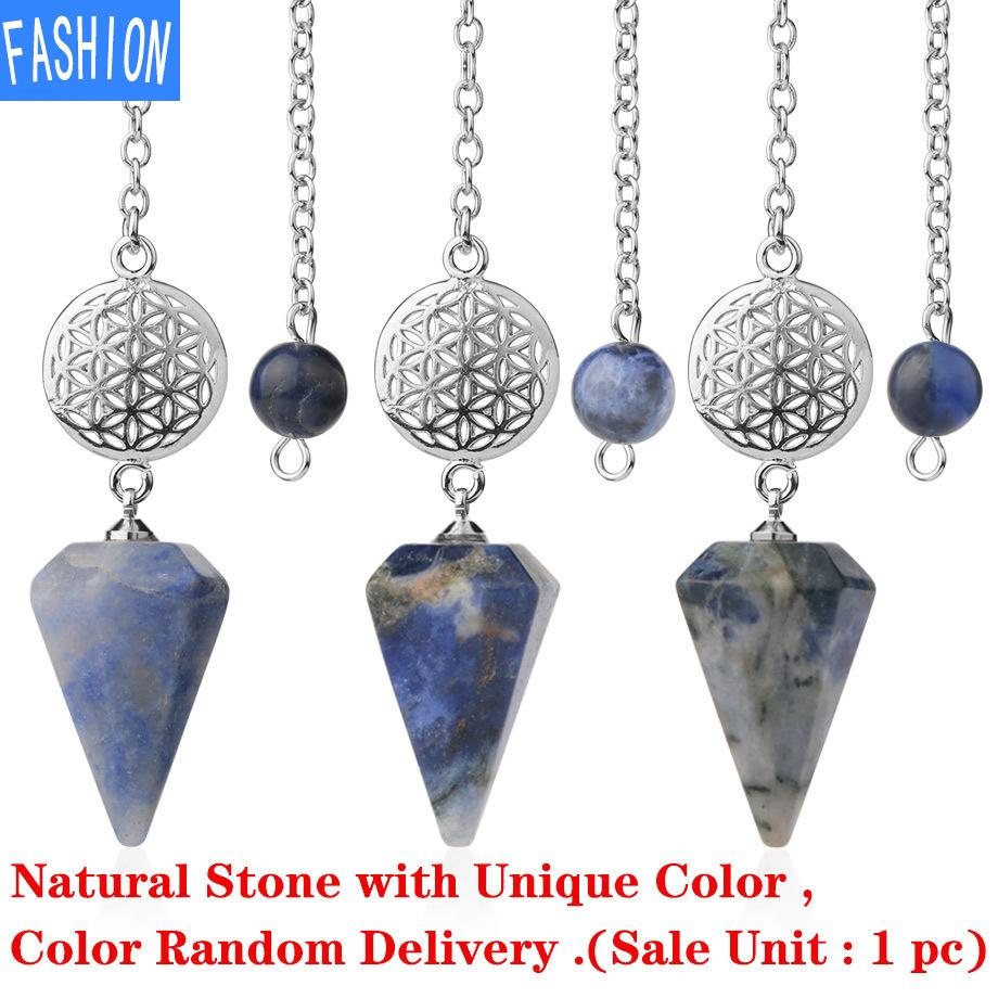 Spirit Pendulum Crystal Semi GEM PENDANT Healing Crystal Point Pendulum Witchcraft Meditation Jewelry