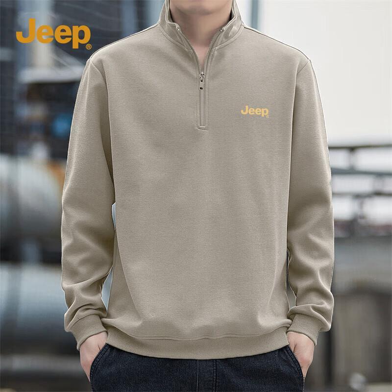 

JEEP Men s Heavyweight Half-Zip Stand Collar Sweatshirt L