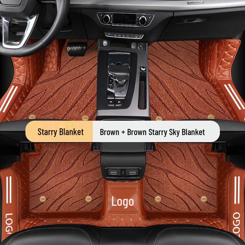 Universal Car Floor Mats and Door Sill Covers with Starry Sky Design, Tailored for Many Models, Providing Full Coverage and Protection