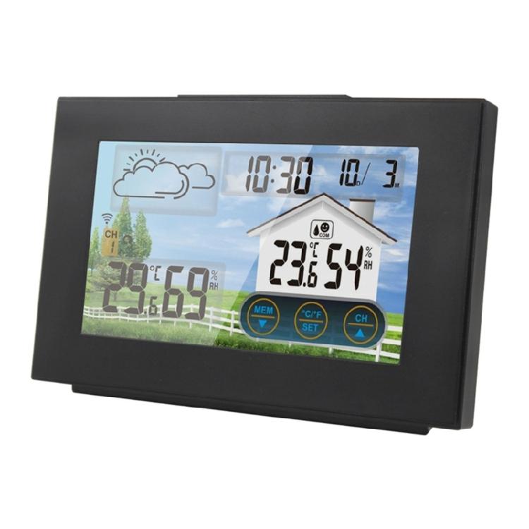 Wireless LCD Screen Multiple Channel Weather Forecast Station With Digital Display Control And 60M Transmission Ranging