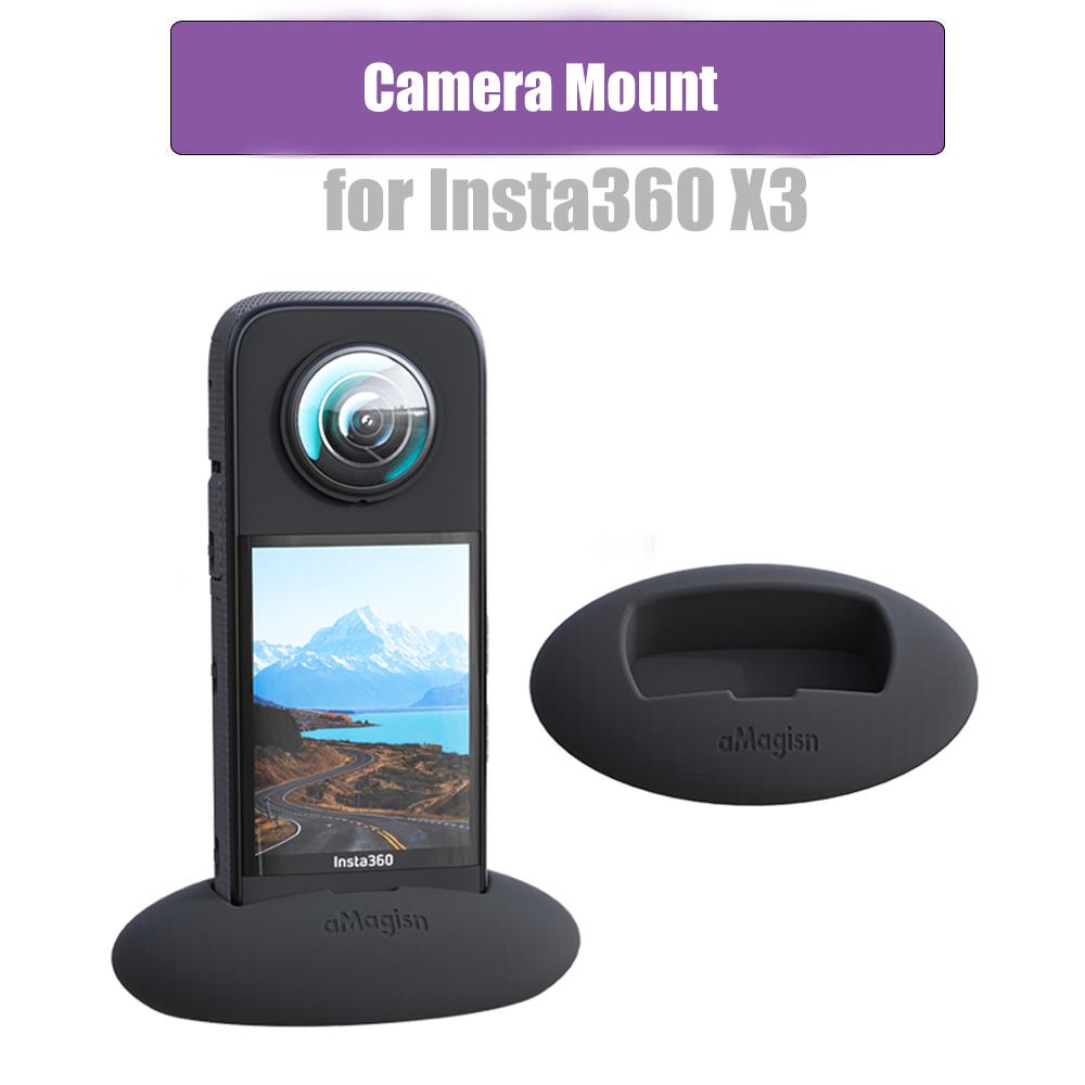 For Insta360 X5/X4/X3 Camera Mount Desk Stand Mount Base Holder Silicone Vehicle Dock Support Action Camera Accessorie