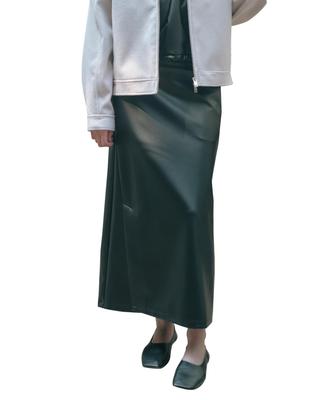 Nergy Easy Care Synthetic Leather Easy Wrap Black Maine F Skirt, Women's, NJC14230, (01),