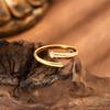 18K Gold Plated Adjustable Stainless Steel Nail Ring for Women - Simple and Fashionable