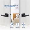 ABLZ-Heavy Duty Door Lever Door Lock Square Door Handles Entry Door Levers Front And Exterior Door Handle Set,With Key Durable