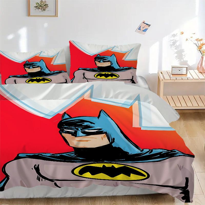 

3pcs batman, superhero Duvet Cover Set, 1 Duvet Cover + 2 Pillowcases (No Insert), Cozy Bedding, Bedroom Set, Easy Care, Durable yy251103093 135x200cm