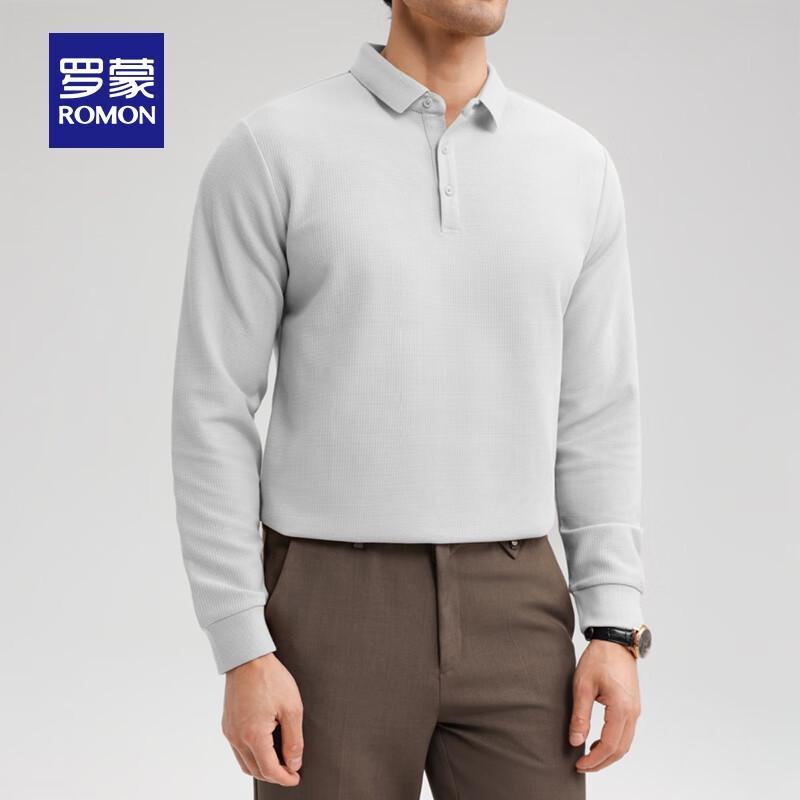 Romain Men s Silk-Blend Waffle Knit Long Sleeve Polo Shirt 190