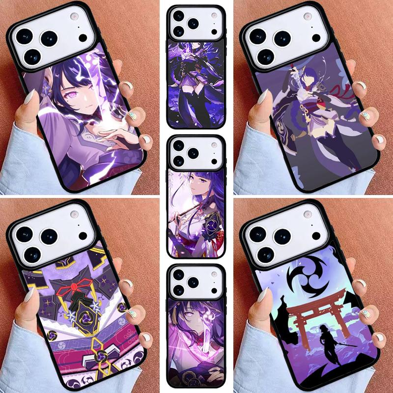 Genshin Impact Raiden Shogun Phone Case for iPhone 16e 15 14 13 12 17 Pro Max Plus Air 17pro Cover Coque