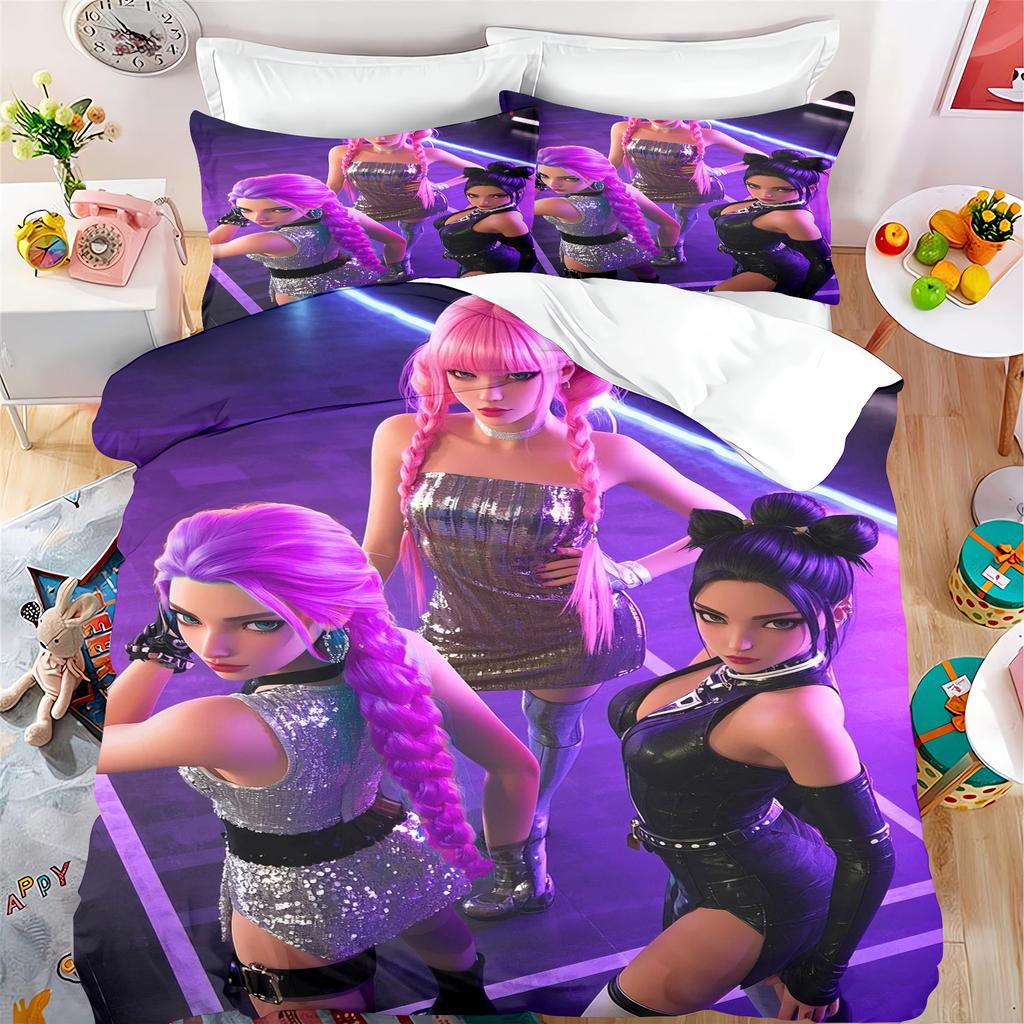 k-pop Anime Home Bedroom Comforte Nordic polyester material suitable for children and adults 3-piece set