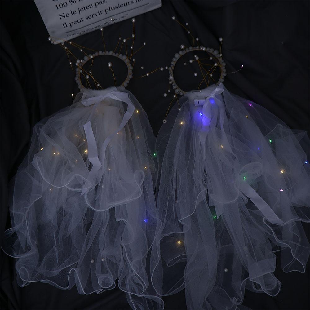 Bow Veil Bridesmaid Bridal LED Light Bride Veil Wedding Veil Korean Bride Headwear Bride Crown