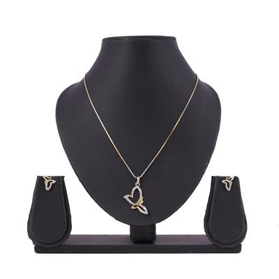 Diamonds Stitched Necklace With Pair Of Earrings