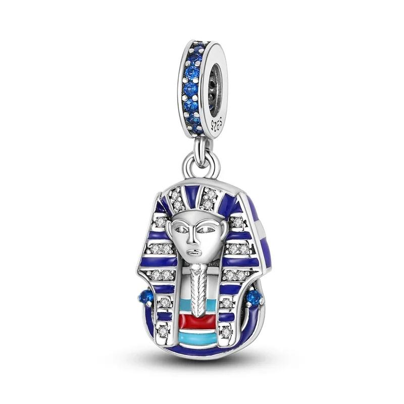 Copper Metal Devil's Eye Series Bead Components Egypt Pharaoh Dangle Charm Bead Component Compatible With Authentic Original Bracelet High Quality