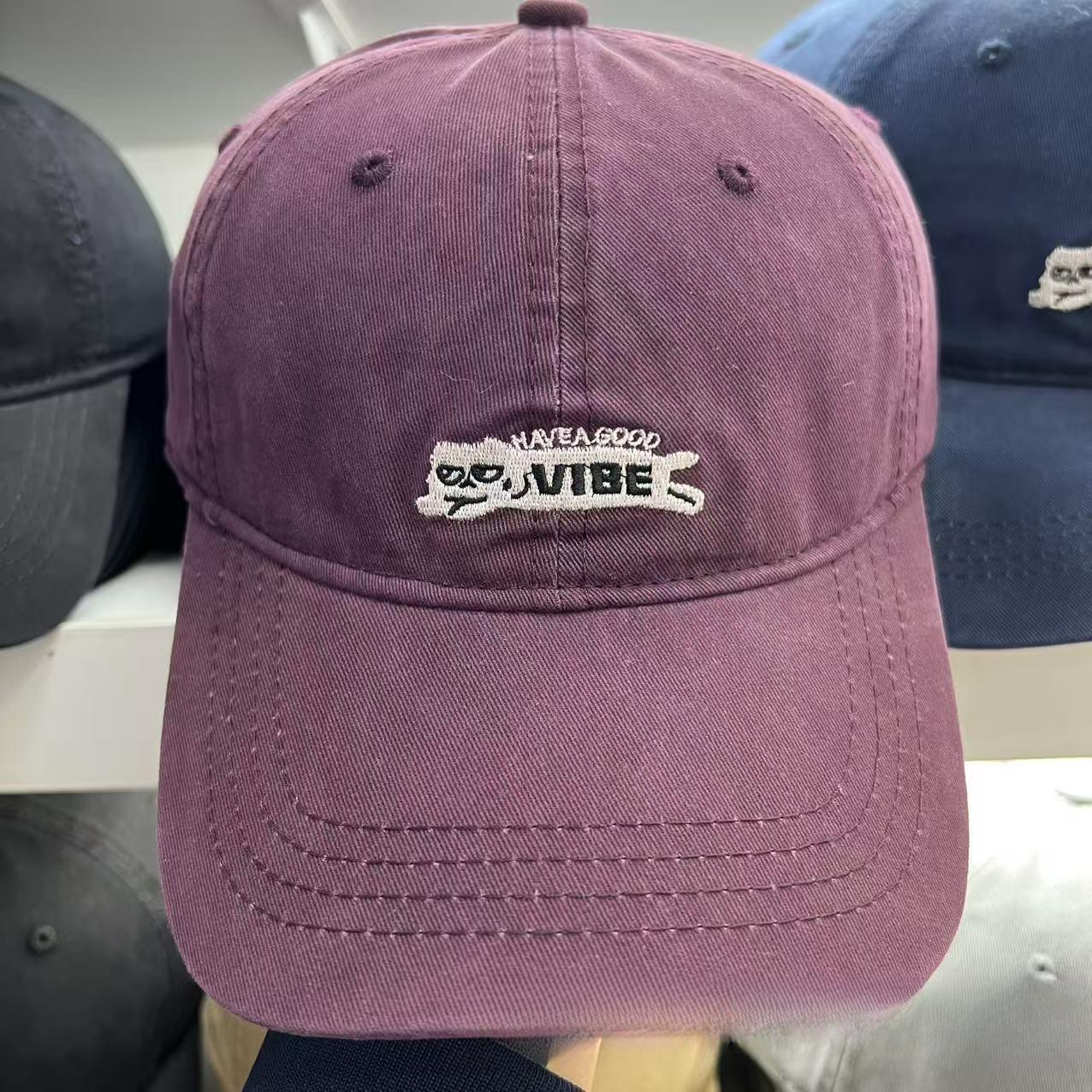 

New Cat Embroidered Baseball Cap Big Head Surround Sun Protection Travel Versatile Cute Japanese Baseball Cap One Size