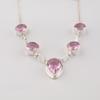 Morganite Gemstone 925 Sterling Silver Handcrafted Partywear Necklace 16-18" Gift For Anniversary RN-3-4