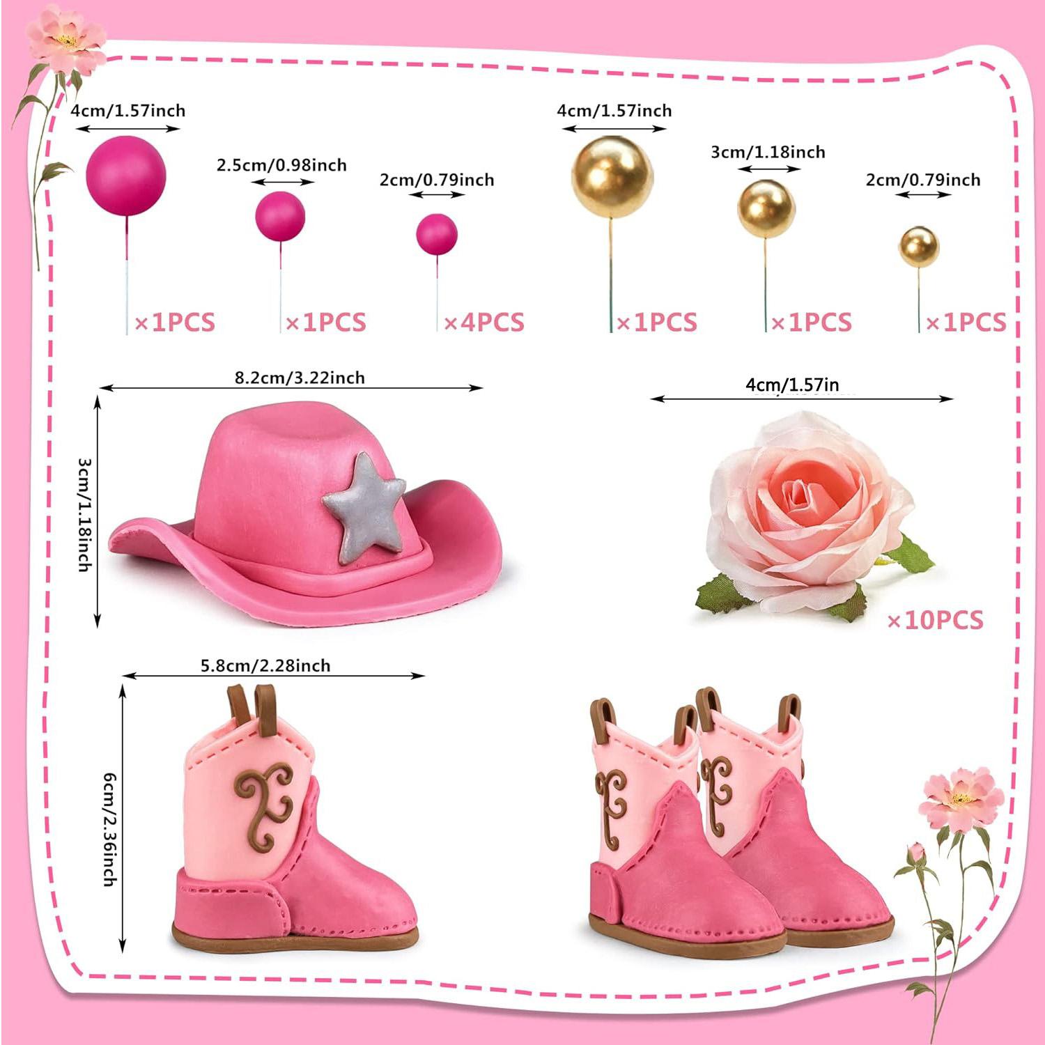 Cowgirl Cake Decorations Cowgirl Hat Boot Cake Toppers Western Cowgirl Birthday Baby Shower for Western Theme Party  Supplies