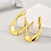 Irregular U-shaped Earrings for Women,Gold Color Exaggerated Stainless Steel Stud Earrings,Vintage Geometric Jewelry Gifts