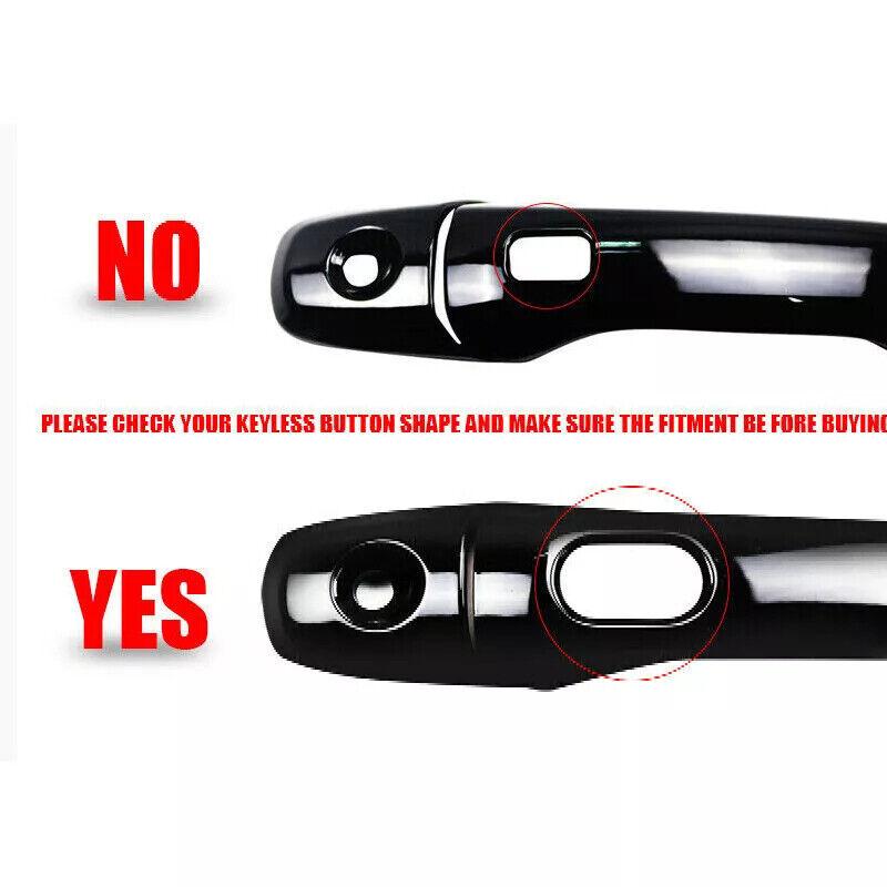 For Ford Explorer 2011- Carbon Fiber Style Chrome Car Door Handle Cover Sticker Trim Cap Accessories Auto Protect Decor ABS