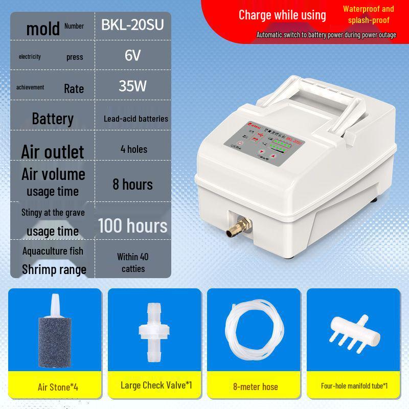 Dale De Zhu Portable High-Power AC/DC Dual-Use Waterproof Fish Oxygen Aeration Pump