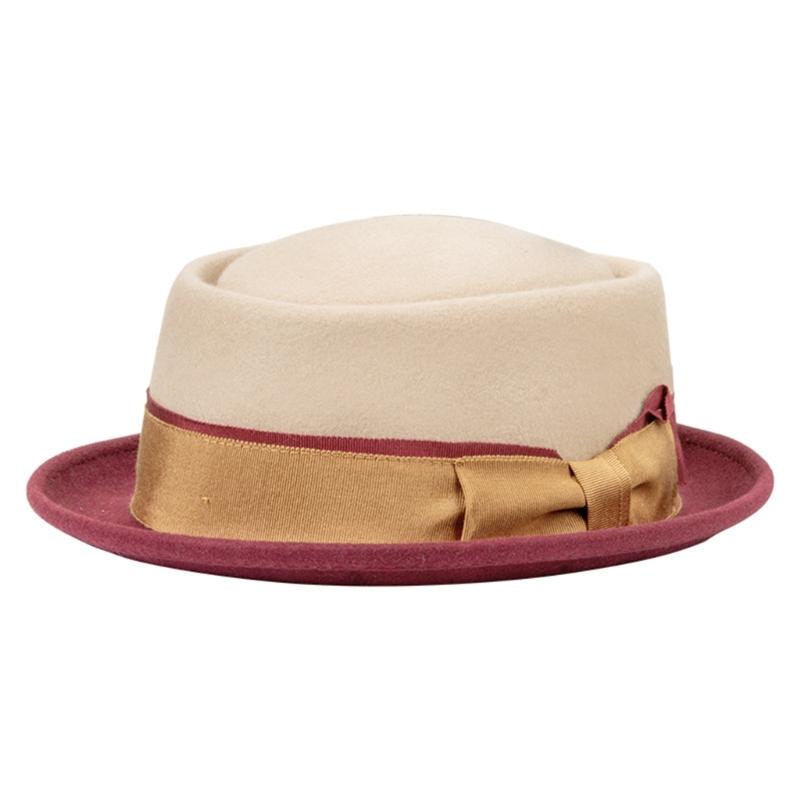 Classical Elegant Homburg Top Hat Panama Hat Gift for Girlfriend Wool Hat Cowboy Costume for Outdoor Gatherings