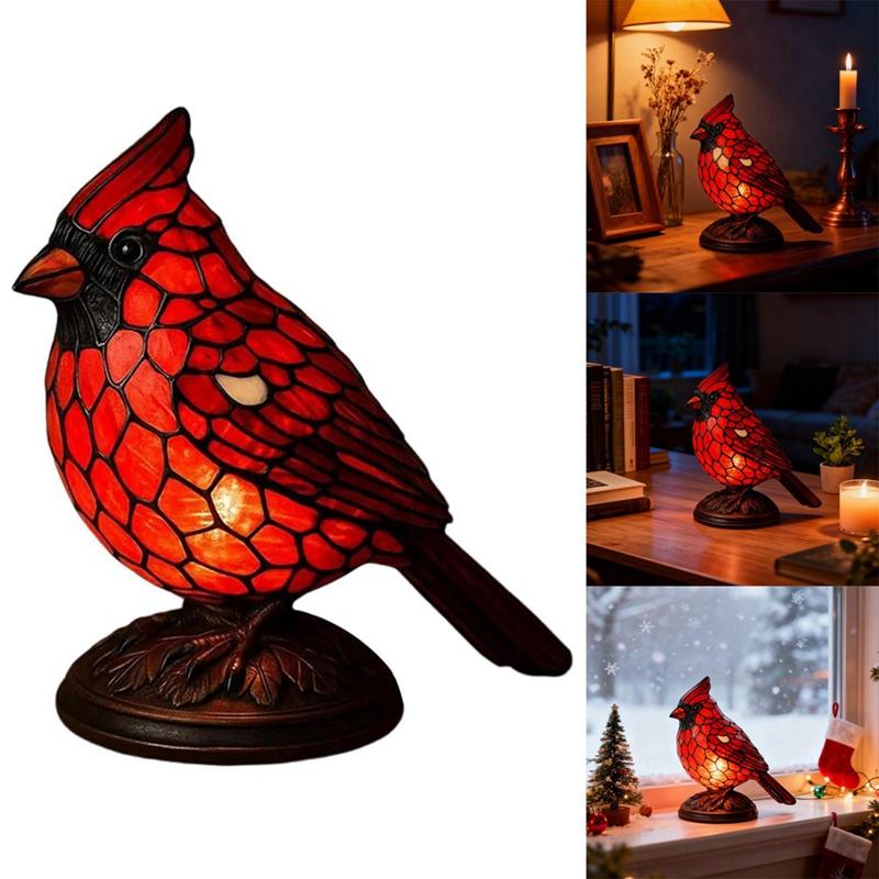 Resin Red Bird Night Light Ornament