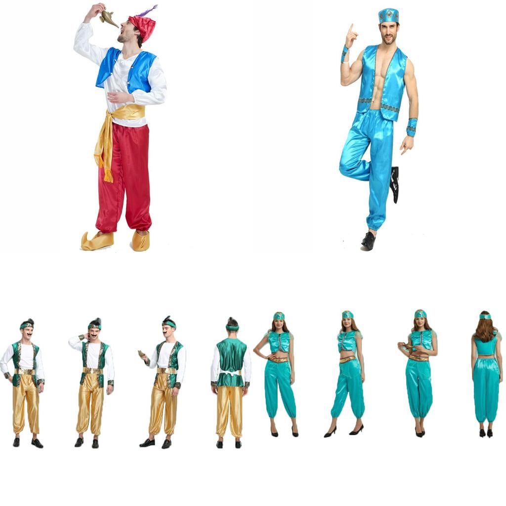 Vibrant Adult Aladdin Magic Lamp Princess Jasmine Halloween Costume For Parties